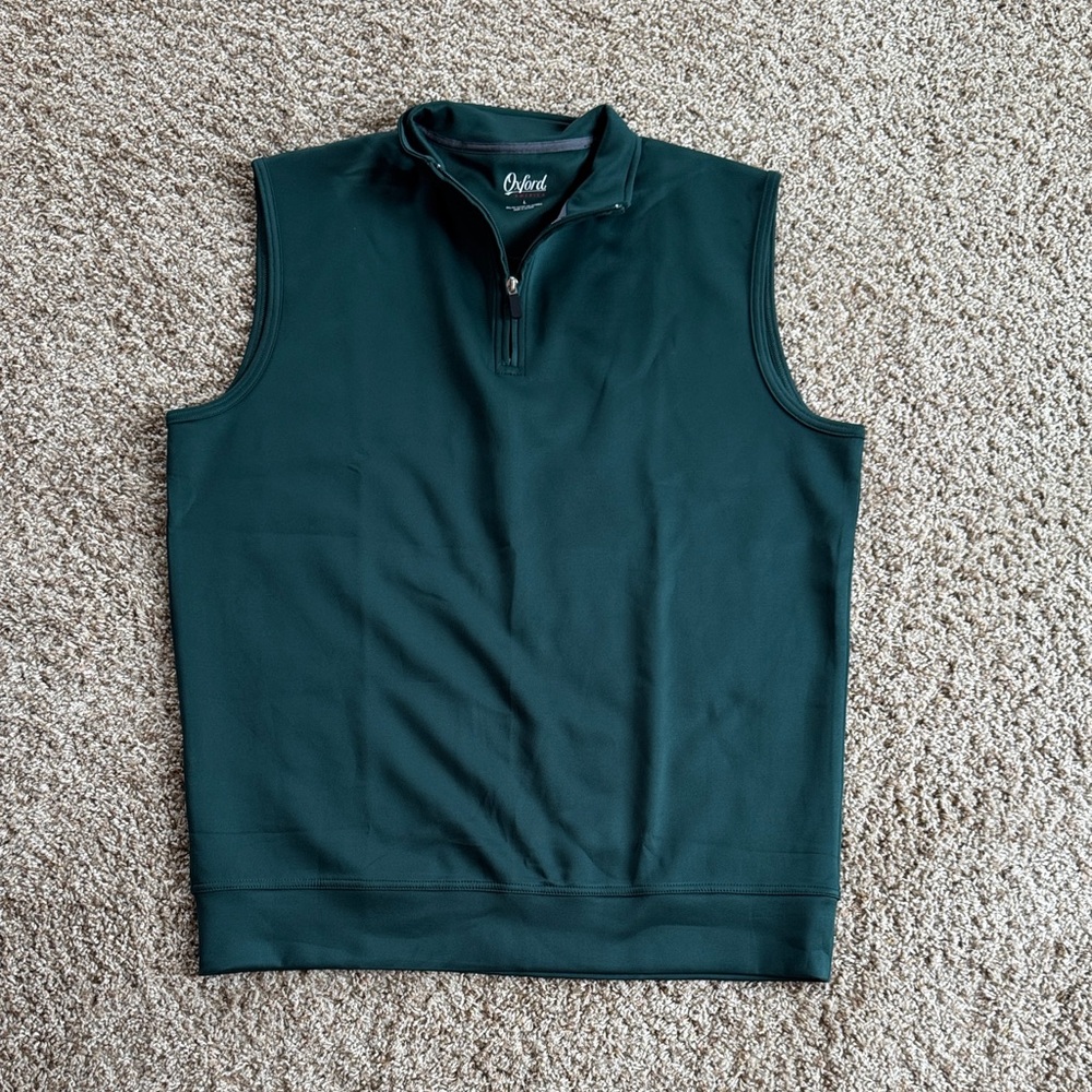 Oxford Teal Sleeveless Quarter-Zip Pullover